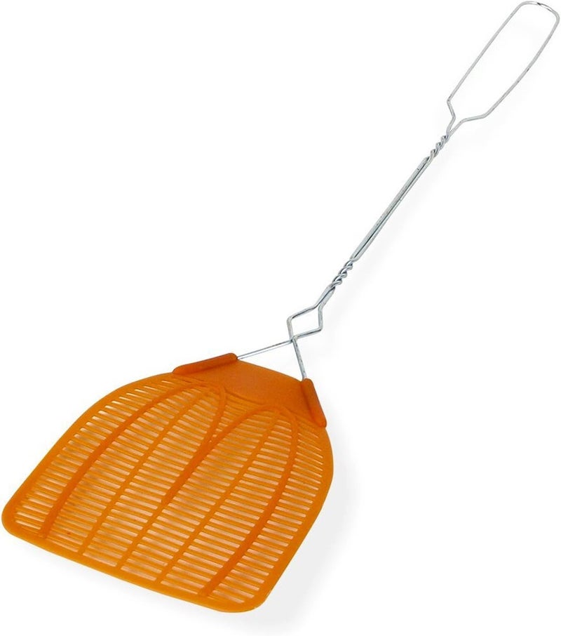 BUGKWIKZAP (5 Pack, Orange) Heavy Duty Metal Braided Fly Swatters, Lightweight 20 inch Bug Swatters with Durable Plastic Paddle - Image 1